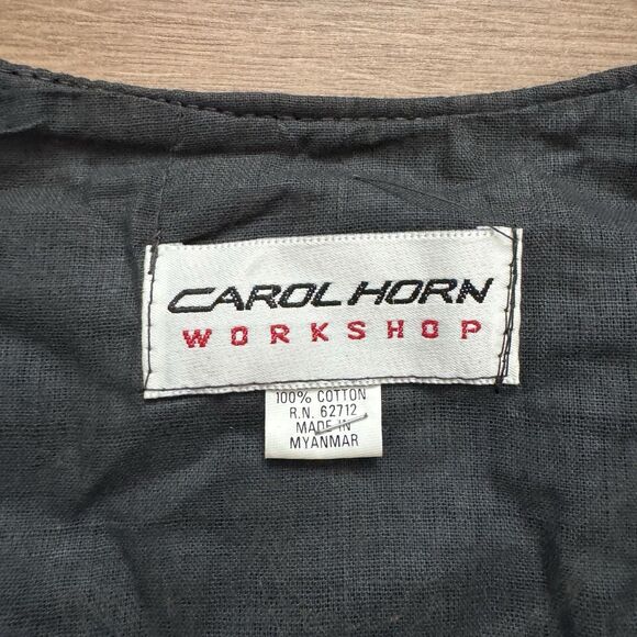 Vintage Carol Horn Workshop Beaded Elephant Vest Black Velvet M-L Festival Boho - Picture 3 of 11